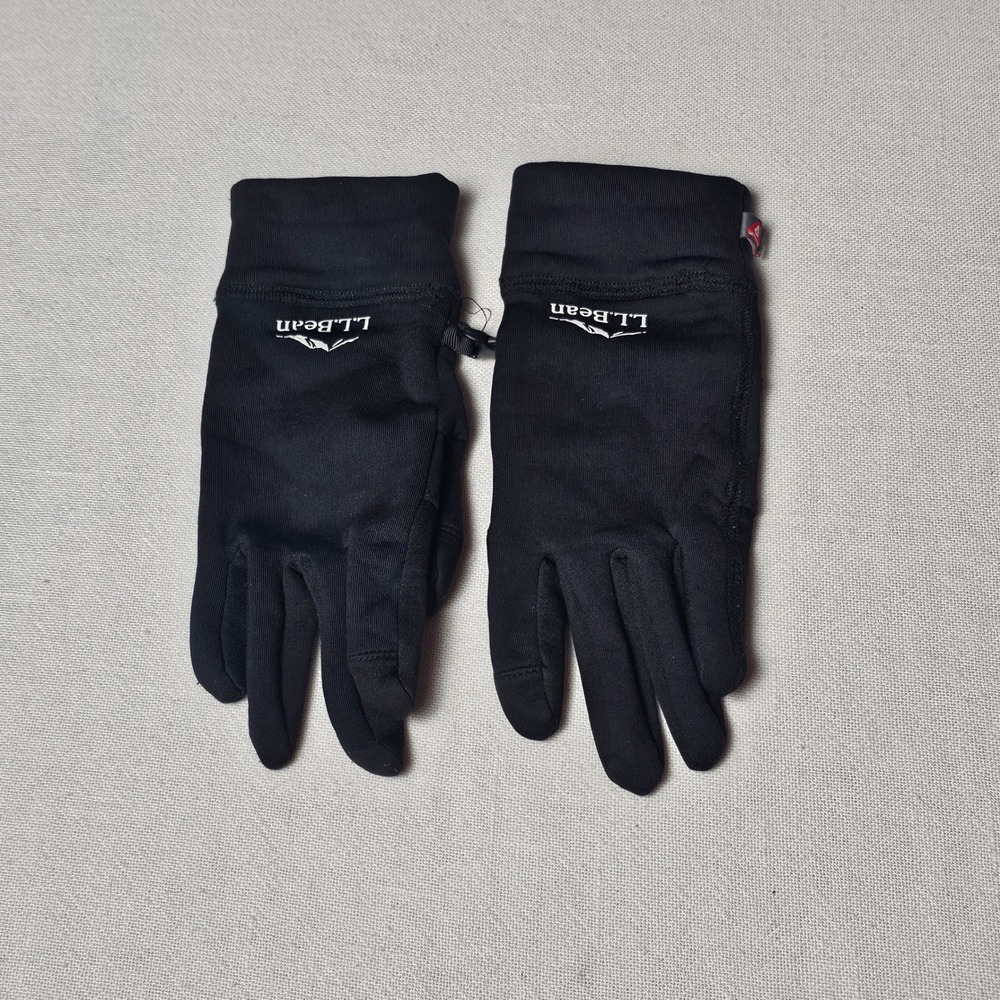 LL Bean Primaloft Gloves Black‎ Insulated Stretch Winter Sport 504956 Mens S